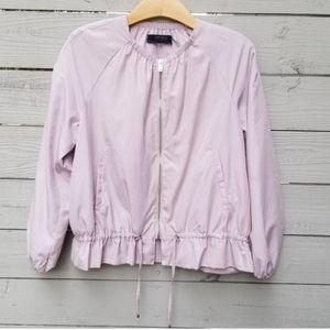 Zara Cinch Waist Bomber Jacket Taupe Size Medium